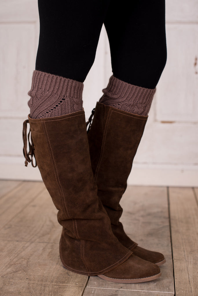 Snowy Days Leg Warmers - Mocha