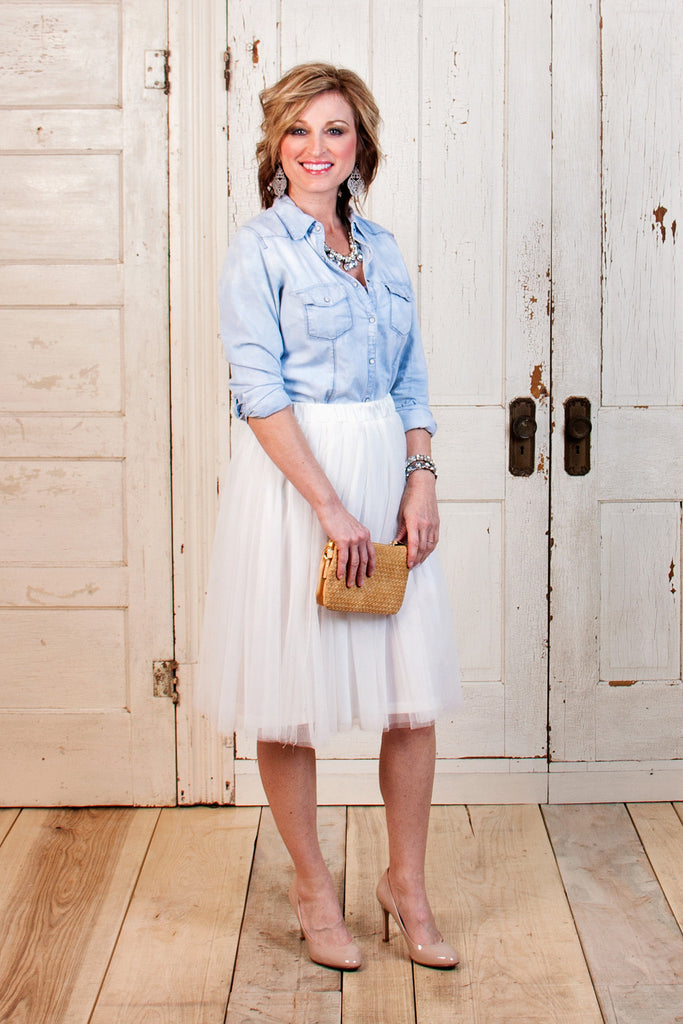 Spoonful of Sugar Midi Skirt - White