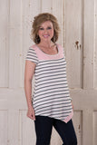 Subtle Statement Top - Pink/Navy