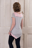 Subtle Statement Top - Pink/Navy