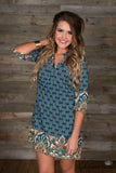 *1 LEFT - XSMALL* The Carnegie Dress - Navy/Multi