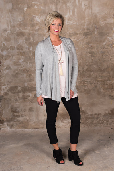 The Kortney Cardigan - Heather Gray