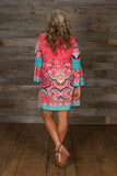 *1 LEFT - 3XL* Curvy| Valerie Dress - Fuchsia/Teal