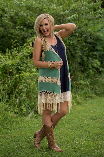 Wander No More Vest - Moss Green
