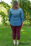 Curvy| Westbound Denim Shirt - Medium Wash