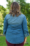Curvy| Westbound Denim Shirt - Medium Wash