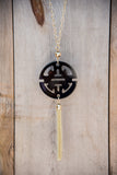 Zen Resin Pendant Necklace -Black